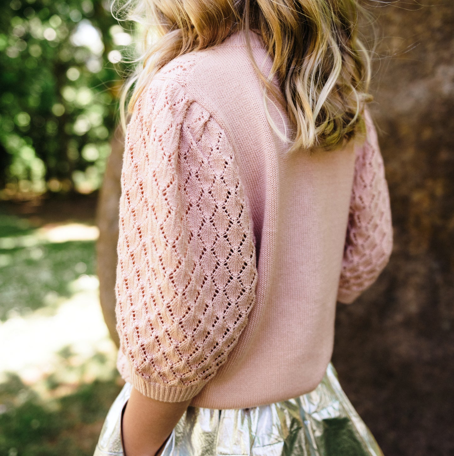 POINTELLE CARDI - Peach